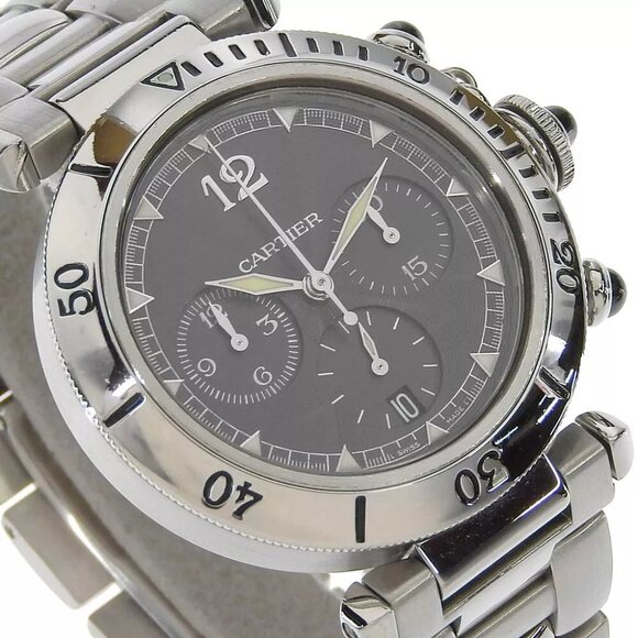 CARTIER Pasha Watches W3107355 Back schedule cal.205 grayDial Stainless St... - Picture 5 of 8